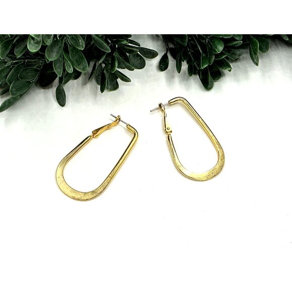 Gold-Tone Teardrop Hoop Earrings - Picture 3 of 6